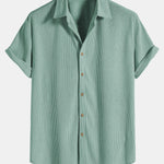 Modinzi mens set Men’s Ribbed Short Sleeve Shirt and Shorts Set – Casual Outfit