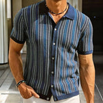 Modinzi mens shoes Men’s Short Sleeve Button Shirt – Retro Pattern Knit Design
