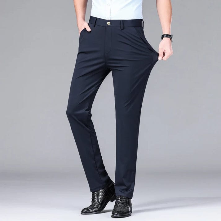 Modinzi Men Trousers Blue / 32 Men’s Stretch Slim-Fit Trousers – Lightweight Business Casual Pants