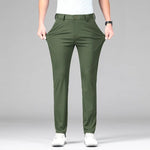 Modinzi Men Trousers Green / 32 Men’s Stretch Slim-Fit Trousers – Lightweight Business Casual Pants