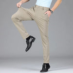 Modinzi Men Trousers Khaki / 32 Men’s Stretch Slim-Fit Trousers – Lightweight Business Casual Pants