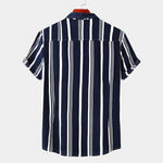 Modinzi mens Shirts Men’s Striped Short Sleeve Button Shirt – Lightweight Casual Summer Top