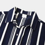 Modinzi mens Shirts Men’s Striped Short Sleeve Button Shirt – Lightweight Casual Summer Top