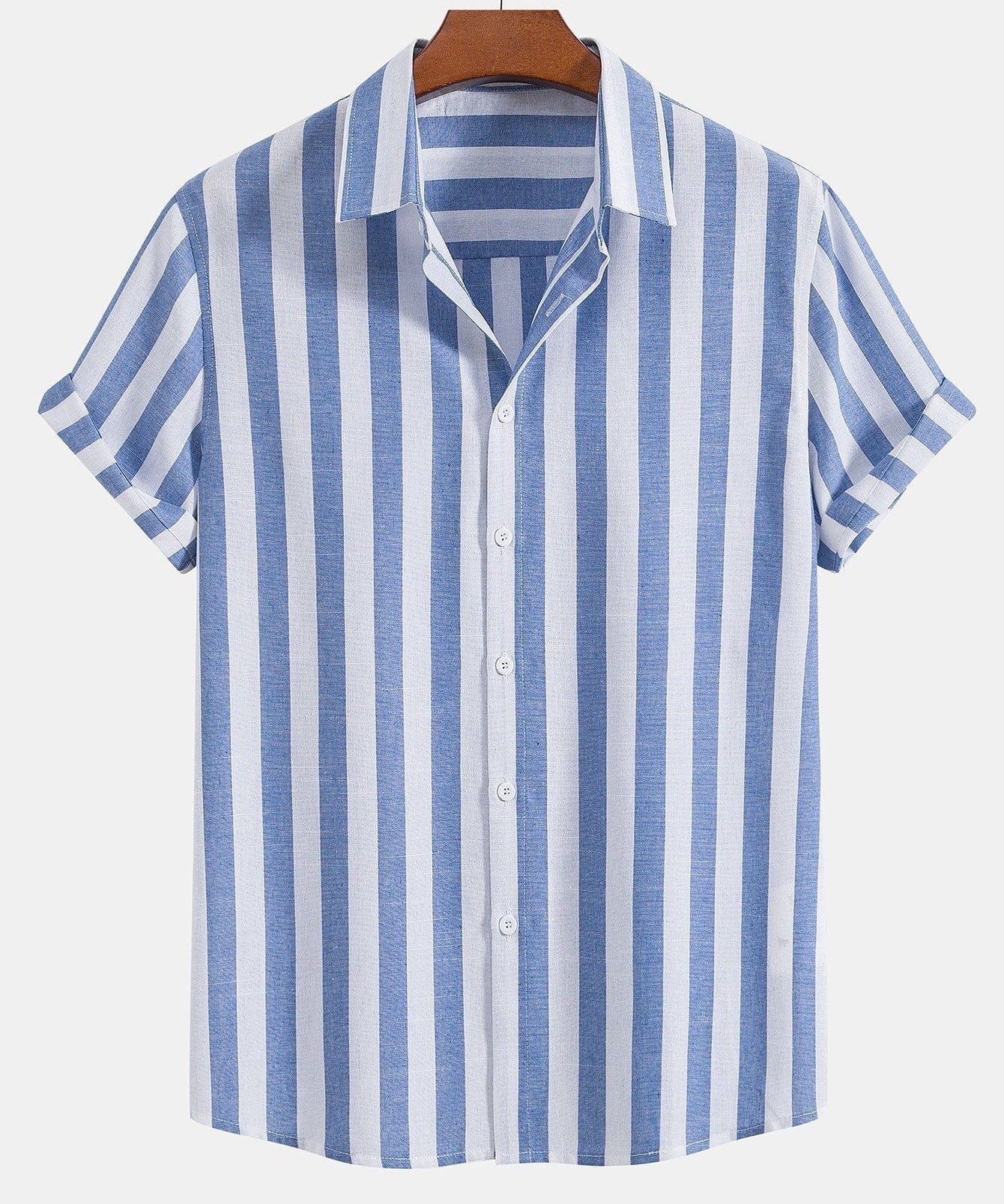 Modinzi mens set Men’s Striped Short Sleeve Shirt and Casual Pants Set – Lightweight Outfit