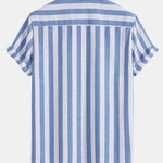 Modinzi mens set Men’s Striped Short Sleeve Shirt and Casual Pants Set – Lightweight Outfit