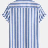 Modinzi mens set Men’s Striped Short Sleeve Shirt and Casual Pants Set – Lightweight Outfit