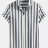 Modinzi mens set Men’s Striped Short Sleeve Shirt and Casual Pants Set – Lightweight Outfit