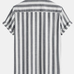 Modinzi mens set Men’s Striped Short Sleeve Shirt and Casual Pants Set – Lightweight Outfit