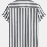 Modinzi mens set Men’s Striped Short Sleeve Shirt and Casual Pants Set – Lightweight Outfit