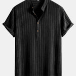 Modinzi mens set Men’s Striped Short Sleeve Shirt and Casual Pants Set – Lightweight Two-Piece Outfit