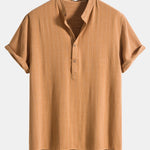 Modinzi mens set Men’s Striped Short Sleeve Shirt and Casual Pants Set – Lightweight Two-Piece Outfit