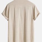 Modinzi mens set Men’s Striped Short Sleeve Shirt and Casual Pants Set – Lightweight Two-Piece Outfit