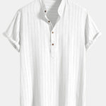 Modinzi mens set Men’s Striped Short Sleeve Shirt and Casual Pants Set – Lightweight Two-Piece Outfit