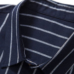 Modinzi mens set Men’s Striped Short Sleeve Shirt and Linen Pants Set – Relaxed Summer Outfit