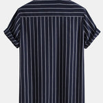 Modinzi mens set Men’s Striped Short Sleeve Shirt and Linen Pants Set – Relaxed Summer Outfit