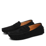 Modinzi mens shoes black / 6 Men’s Suede Driving Loafers – Classic Slip-On Penny Moccasins with Rubber Sole