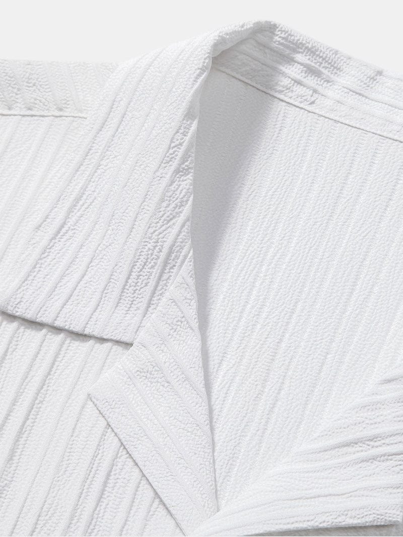 Modinzi mens set Men’s Textured Short Sleeve Shirt and Drawstring Pants Set – Casual Outfit