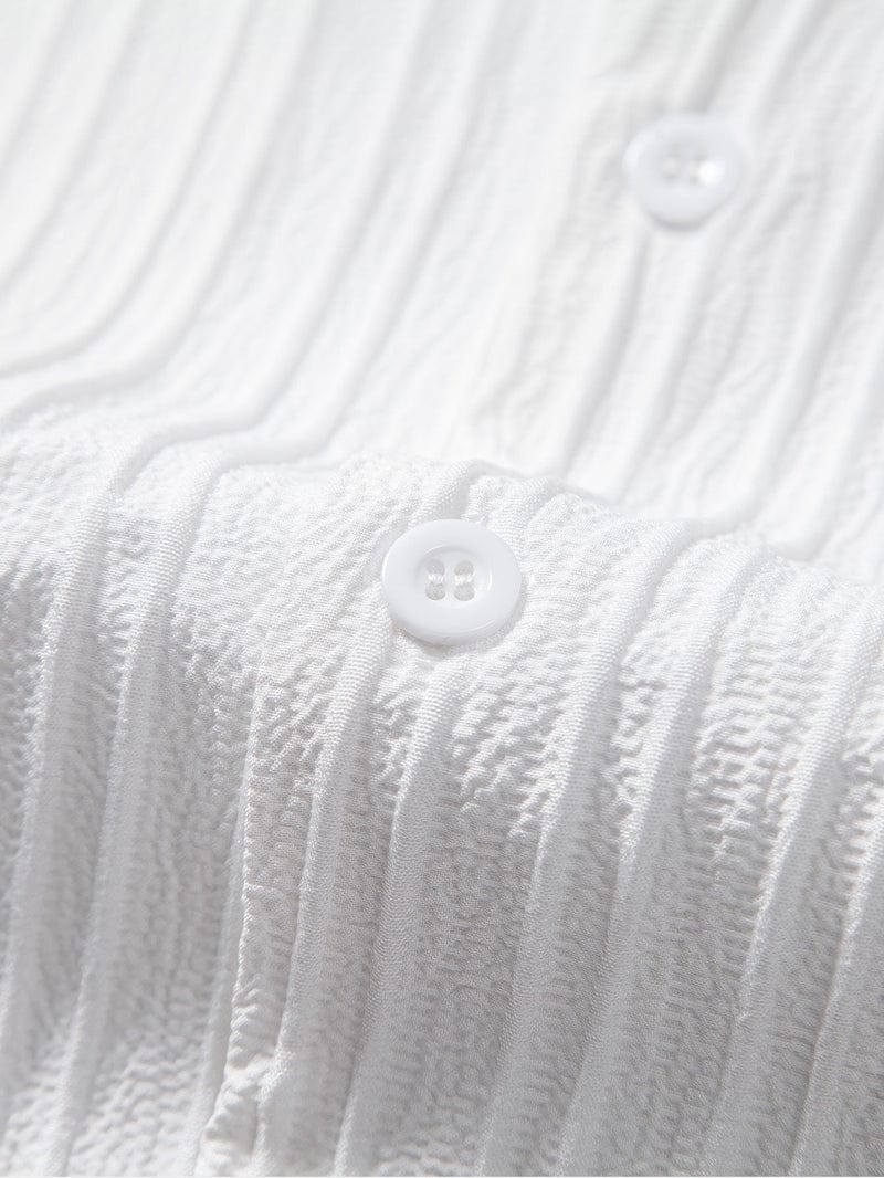 Modinzi mens set Men’s Textured Short Sleeve Shirt and Drawstring Pants Set – Casual Outfit