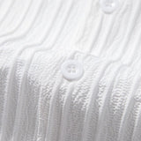 Modinzi mens set Men’s Textured Short Sleeve Shirt and Drawstring Pants Set – Casual Outfit