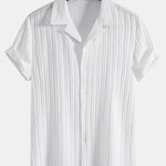 Modinzi mens set Men’s Textured Short Sleeve Shirt and Drawstring Pants Set – Casual Outfit