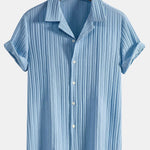 Modinzi mens set Men’s Textured Short Sleeve Shirt and Drawstring Pants Set – Casual Outfit