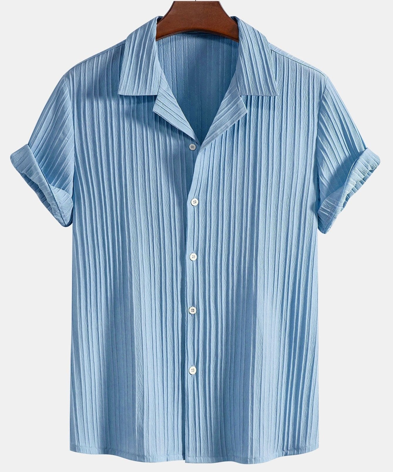 Modinzi mens set Men’s Textured Short Sleeve Shirt and Drawstring Pants Set – Casual Outfit