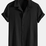 Modinzi mens set Men’s Textured Short Sleeve Shirt and Drawstring Pants Set – Casual Outfit