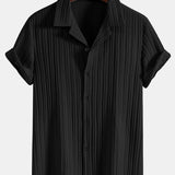 Modinzi mens set Men’s Textured Short Sleeve Shirt and Drawstring Pants Set – Casual Outfit