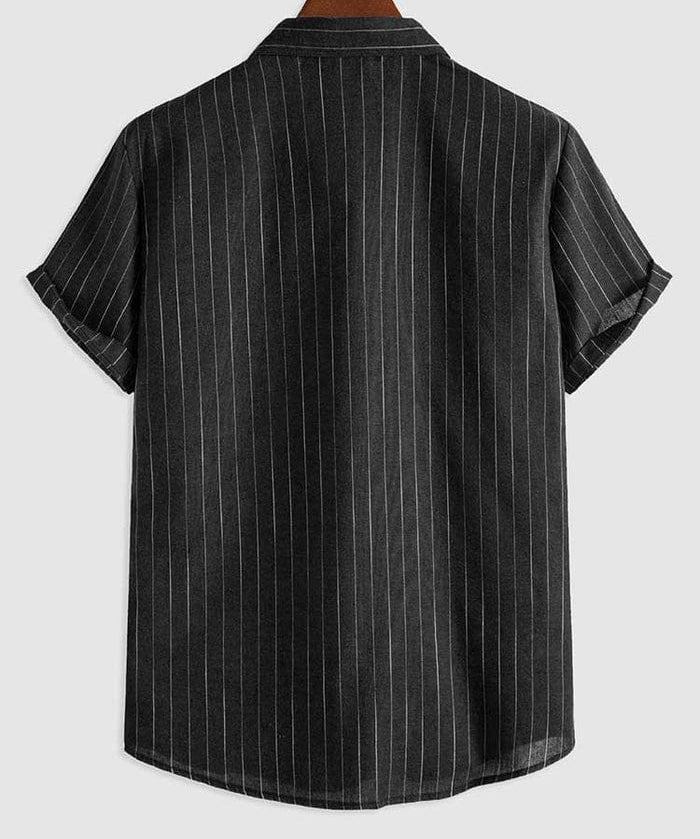 Modinzi mens Shirts Men’s Vertical Stripe Short Sleeve Button Shirt – Casual Lightweight Summer Top