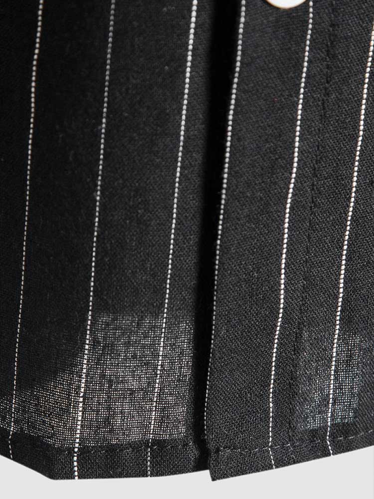 Modinzi mens Shirts Men’s Vertical Stripe Short Sleeve Button Shirt – Casual Lightweight Summer Top