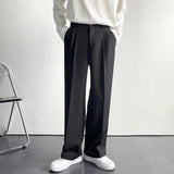 Modinzi Mens Trousers black / S Men’s Wide-Leg Pleated Trousers – Modern Relaxed Fit Dress Pants