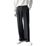 Modinzi Mens Trousers Men’s Wide-Leg Pleated Trousers – Modern Relaxed Fit Dress Pants