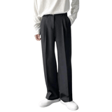 Modinzi Mens Trousers Men’s Wide-Leg Pleated Trousers – Modern Relaxed Fit Dress Pants