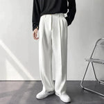Modinzi Mens Trousers Men’s Wide-Leg Pleated Trousers – Modern Relaxed Fit Dress Pants