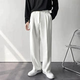 Modinzi Mens Trousers Men’s Wide-Leg Pleated Trousers – Modern Relaxed Fit Dress Pants