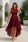 Modinzi Deep Red / 6 Midnight Waltz – Lace Bodice High-Low Dress