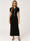 Modinzi black / 6 (XS) Monaco Line – Ribbed Polo Maxi Dress