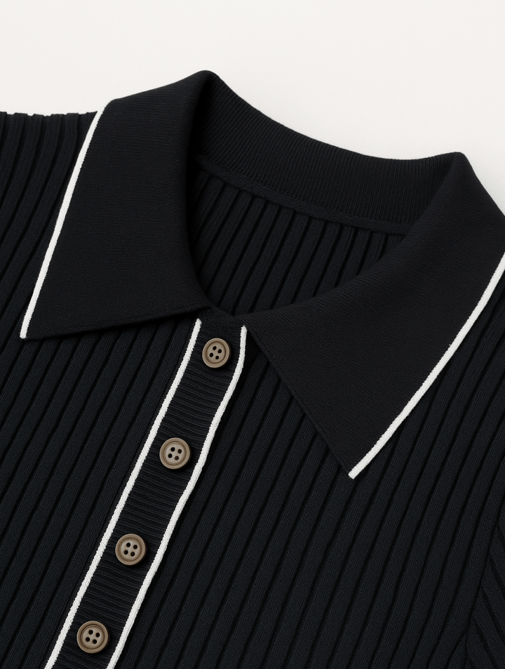 Modinzi Monaco Line – Ribbed Polo Maxi Dress