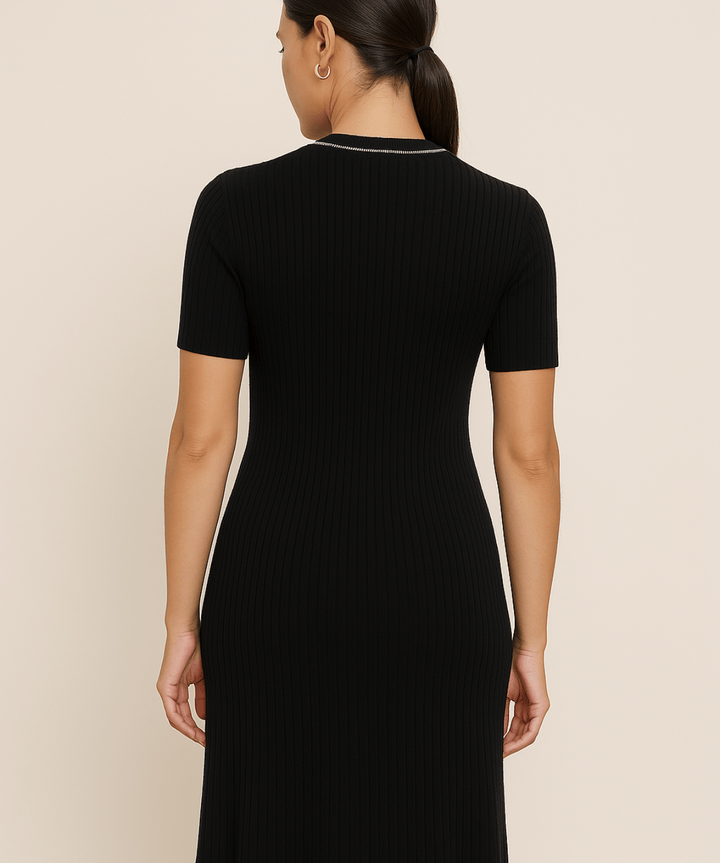 Modinzi Monaco Line – Ribbed Polo Maxi Dress