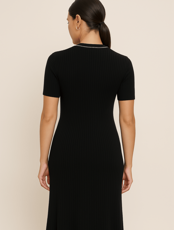 Modinzi Monaco Line – Ribbed Polo Maxi Dress