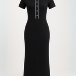 Modinzi Monaco Line – Ribbed Polo Maxi Dress