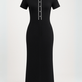 Modinzi Monaco Line – Ribbed Polo Maxi Dress