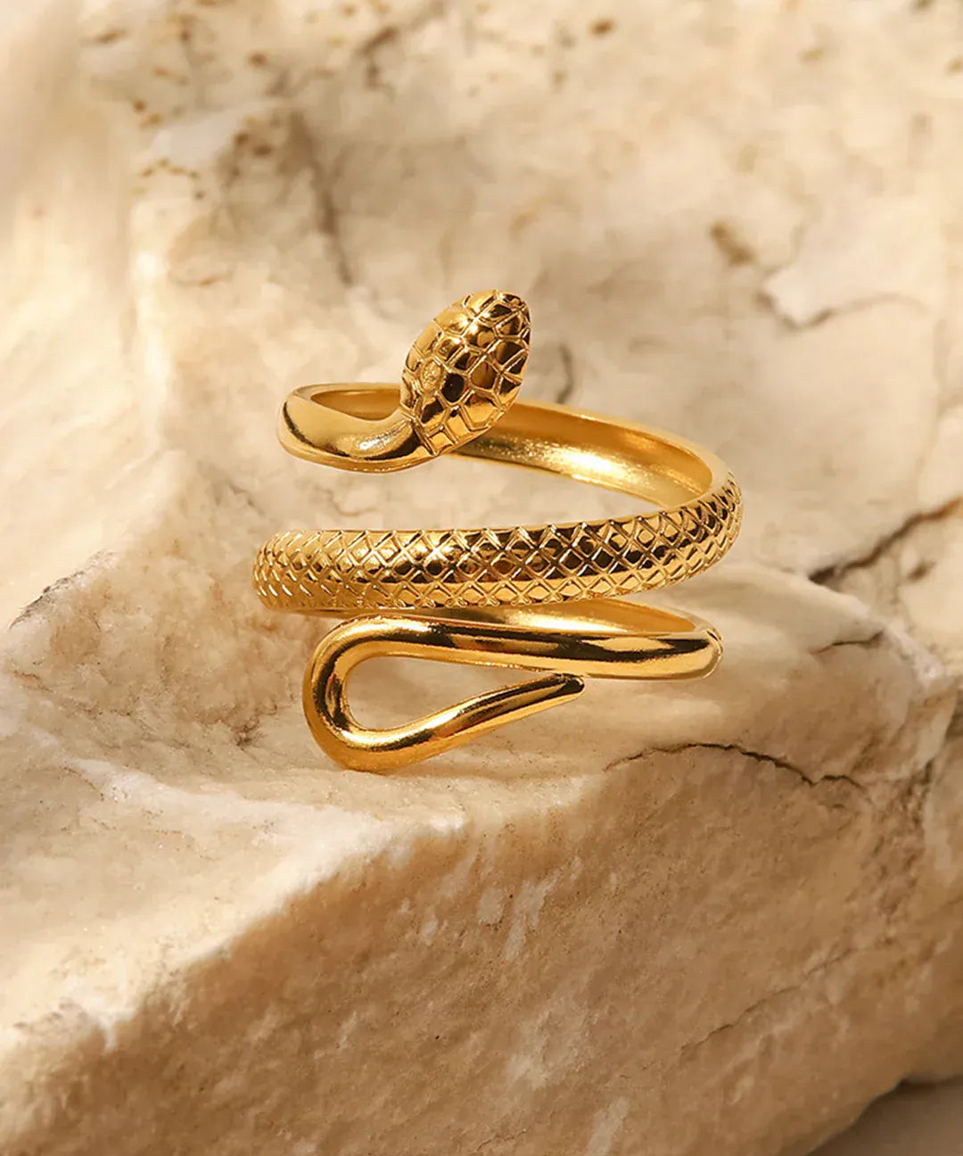 Modinzi Gold Nahla – Serpent Wrap Ring