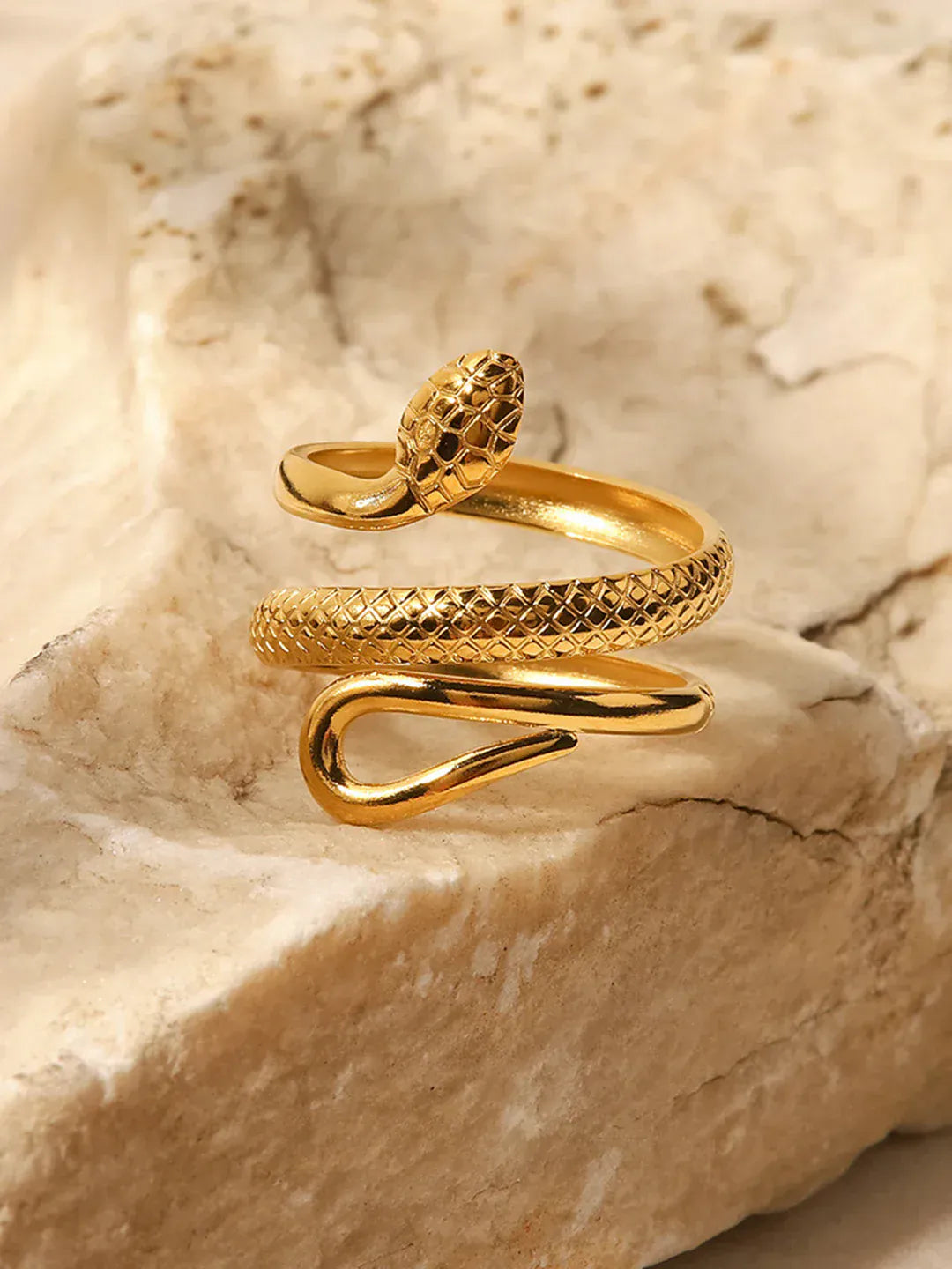 Modinzi Gold Nahla – Serpent Wrap Ring