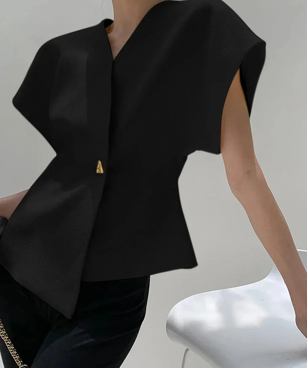 Modinzi tops black / 6 (XS) Noelle Edge – Minimal Fold Top