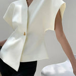 Modinzi tops White / 6 (XS) Noelle Edge – Minimal Fold Top