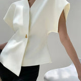 Modinzi tops White / 6 (XS) Noelle Edge – Minimal Fold Top