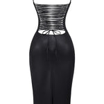 Modinzi Onyx Edge – Lace-Up Midi Dress