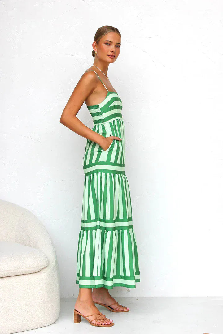 Modinzi Midi dress Playful Whimsy Stripe Midi Dress – Bold Summer Charm