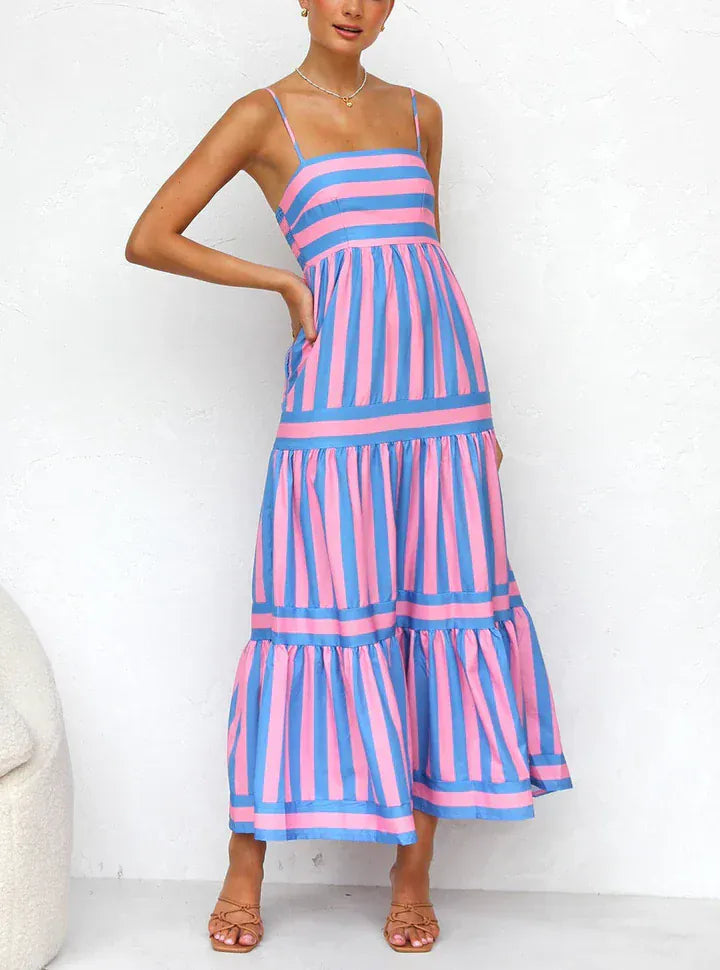 Modinzi Midi dress Playful Whimsy Stripe Midi Dress – Bold Summer Charm
